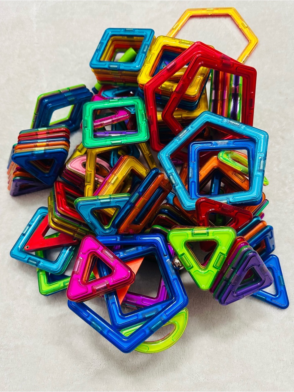 Big Lot Magnetic Building Tiles Toy Set - STEM Educational Toy